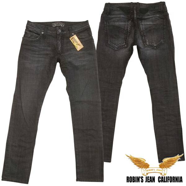 ＼店内全品ポイント11倍／ 30%OFF セール 送料無料 ROBIN'S JEAN ロビンズジーン メンズ デニム ローライズ スリム ストレート パンツ BLK VIN.MED 105 safari ハイブランド ジーンズ ブランド ロビンズジーンズ セレブ ロビンジーンズ カジュアル