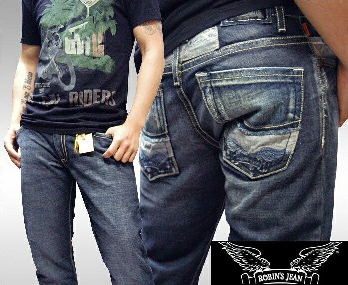 ＼店内全品ポイント11倍／ ロビンズジーン メンズ デニム ストレート パンツ ROBIN'S JEAN POCKET WING LOGO VIN.DARK 153 safari ハイブランド ジーンズ ブランド ロビンズジーンズ ロビンジーンズ 限定特価