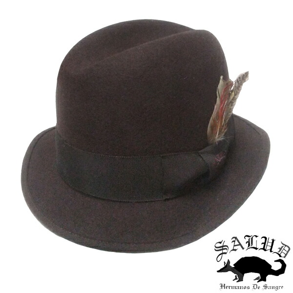 《送料無料》SALUD サルー メンズ レディース ウール ハット ブラウン ブラウン WOOL ストリート チカーノ メキシカン メキシコ 帽子 HAT カジュアル ブランド シャネルズ ラッツ&スター ヒップホップ|NYST セレクトショップ ニスト