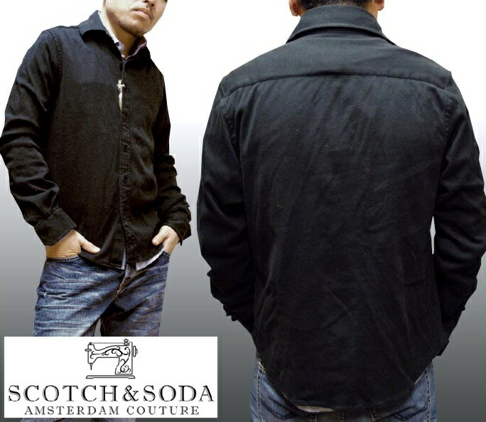 50%OFF セール スコッチ&ソーダ スコッチアンドソーダ scotch&soda メンズ コットンジャケット付き 長袖 シャツ ストライプ ブルー ホワイト ダブルボタン トップス カジュアル サーフ セレブ ヨーロピアン Safari ブランド 245