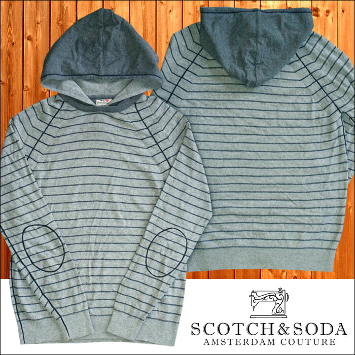 ＼店内全品ポイント11倍／ 30%OFF セール スコッチ&ソーダ スコッチアンドソーダ scotch&soda メンズ 長袖 ニット プルオーバー パーカー ボーダー グレー ダークネイビー トップス カジュアル サーフ セレブ ストリート ヨーロピアン ヴィンテージ Safari ブランド 277