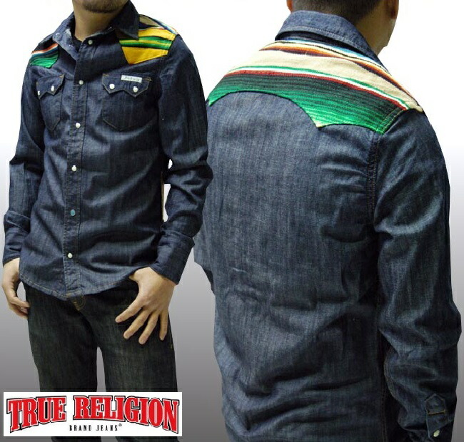 ＼店内全品ポイント11倍／ 20%OFF セール 送料無料 トゥルーレリジョン 200種類の品揃え メンズ TRUE RELIGION デニムシャツ 長袖 ウェスタン シャツ SGD MIDNIGHT セレブ 愛用 ブランド アメカジ インポート カジュアル ヴィンテージ 正規 商品
