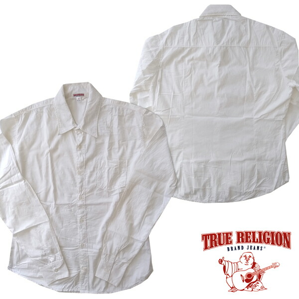 ＼店内全品ポイント11倍／ 訳あり・アウトレット 送料無料 セール トゥルーレリジョン シアー シャツ メンズ TRUE RELIGION ホワイト 長袖 インポート セレブ 愛用 ブランド カジュアル Safari アメカジ ウェア サーフ 正規 商品