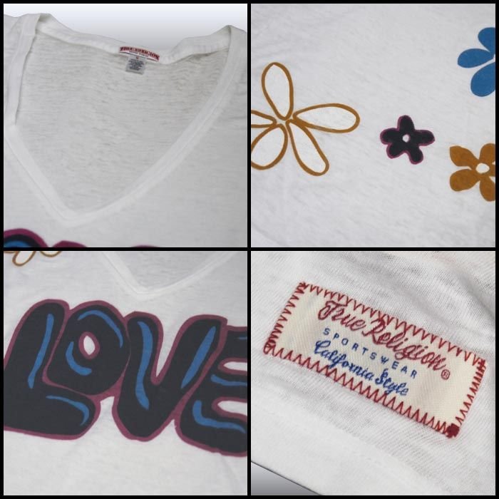 トゥルーレリジョン レディース Tシャツ 0種類の品揃え True Religion Love Blossom ホワイト トップス シャツ インポート 海外 セレブ 着用 ハイブランド サファリ セレカジ カジュアル ファッション 雑誌 掲載 Laセレブ プレミアム ブランド サーフ スタイル セール