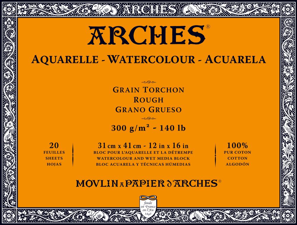 楽天最安値に挑戦】 ARCHES アルシュ 水彩紙 ブロック 300ｇ m2荒目 20枚 460×610mm アルシュブロック fucoa.cl