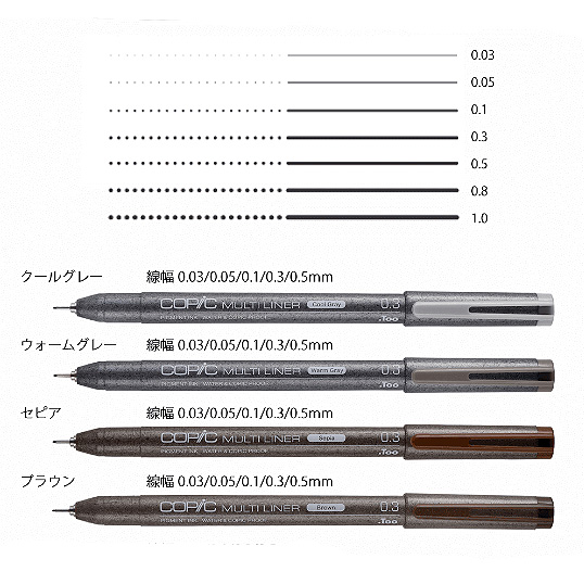 楽天市場】コピック マルチライナーブラック0.03〜1.0mm : 中善画廊