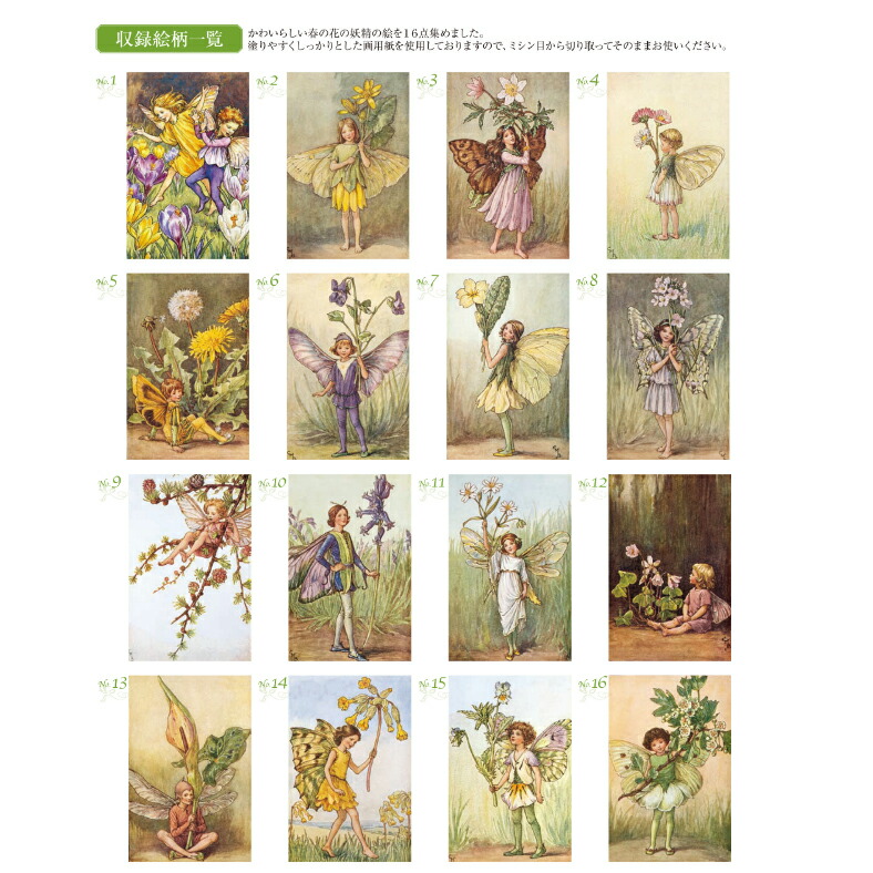 楽天市場 今話題の 大人の塗り絵 人気のポストカードシリーズ大人の塗り絵 春の花の妖精編 河出書房新社 中善画廊