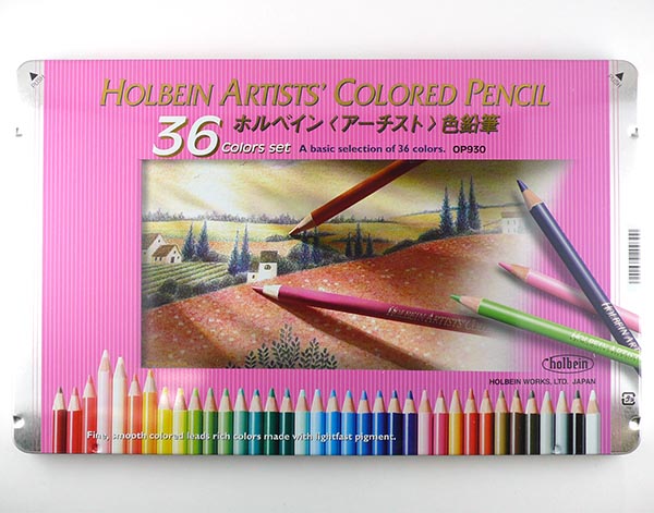 【楽天市場】今話題の「コロリアージュ」「大人の塗り絵」に最適油性色鉛筆ホルベイン アーチスト色鉛筆36色セット：中善画廊