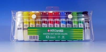 楽天市場 小学校の定番絵の具サクラマット水彩12色セット シースケース入り 中善画廊