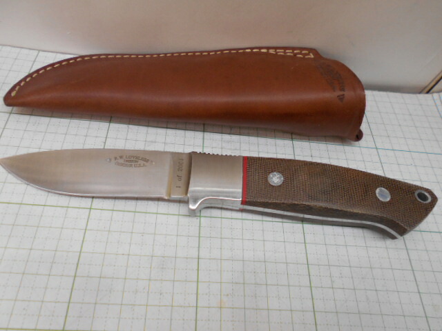 ガーバー 2001不死化インテグラルナイフ ドロップハンターイタリヤ製 (A-190)R,W,Loveless 青写真 GERBER USA 箱皆無