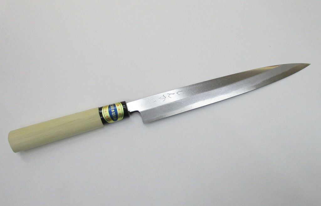 【切り手店の手砥ぎ完成】 しんかい 柳刃まかない方 刺身まかない方 21浪華節的 安来白鋼製(はがね) Shinkai Yanagiba Sashimi Kitchen Knife 21珊