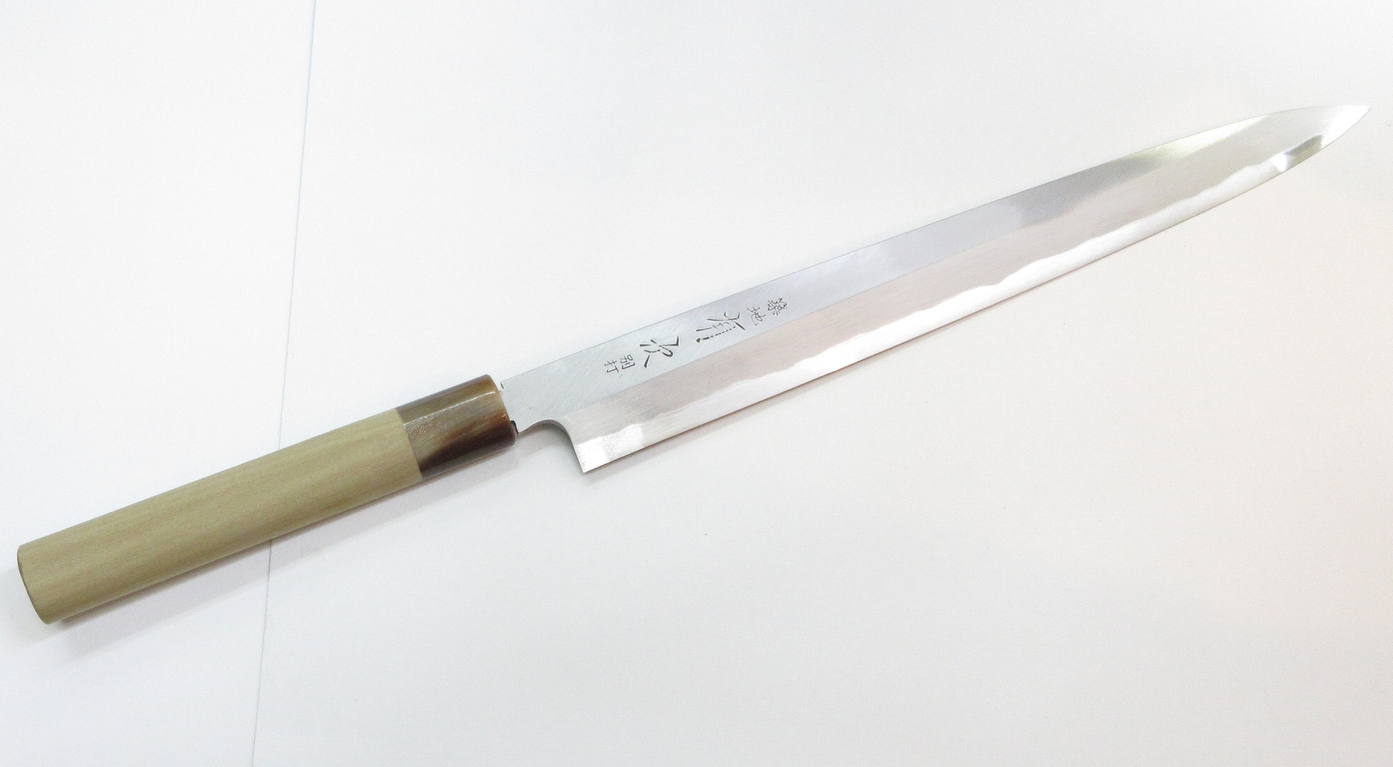 正本和牛刀包丁玉白鋼(白紙2号鋼) 9寸水牛柄