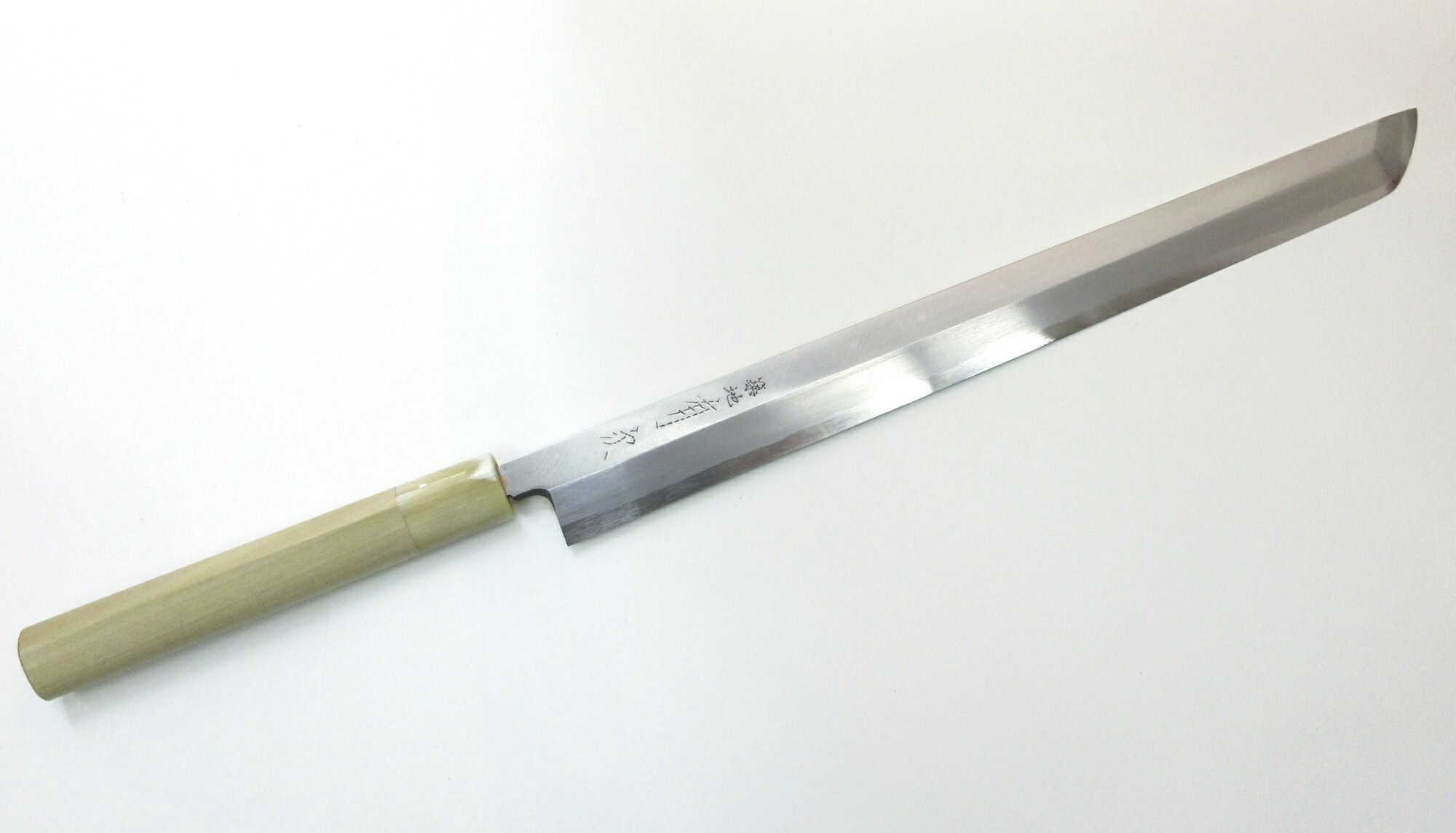 先丸 剣型 柳刃 白二鋼 尺一 楽天市場】包丁 柳刃 先丸柳刃 300mm 青二鋼 焔 紅蓮 玄武 堺