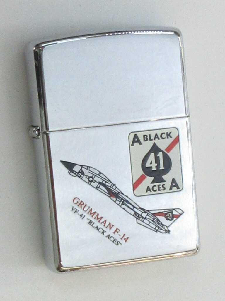 VF-41 ブラックエイセス (F-14 トムキャット戦闘機隊) ポリッシュZippo 2000年6月製 未使用 (AS-25)｜阿佐ヶ谷　しんかい