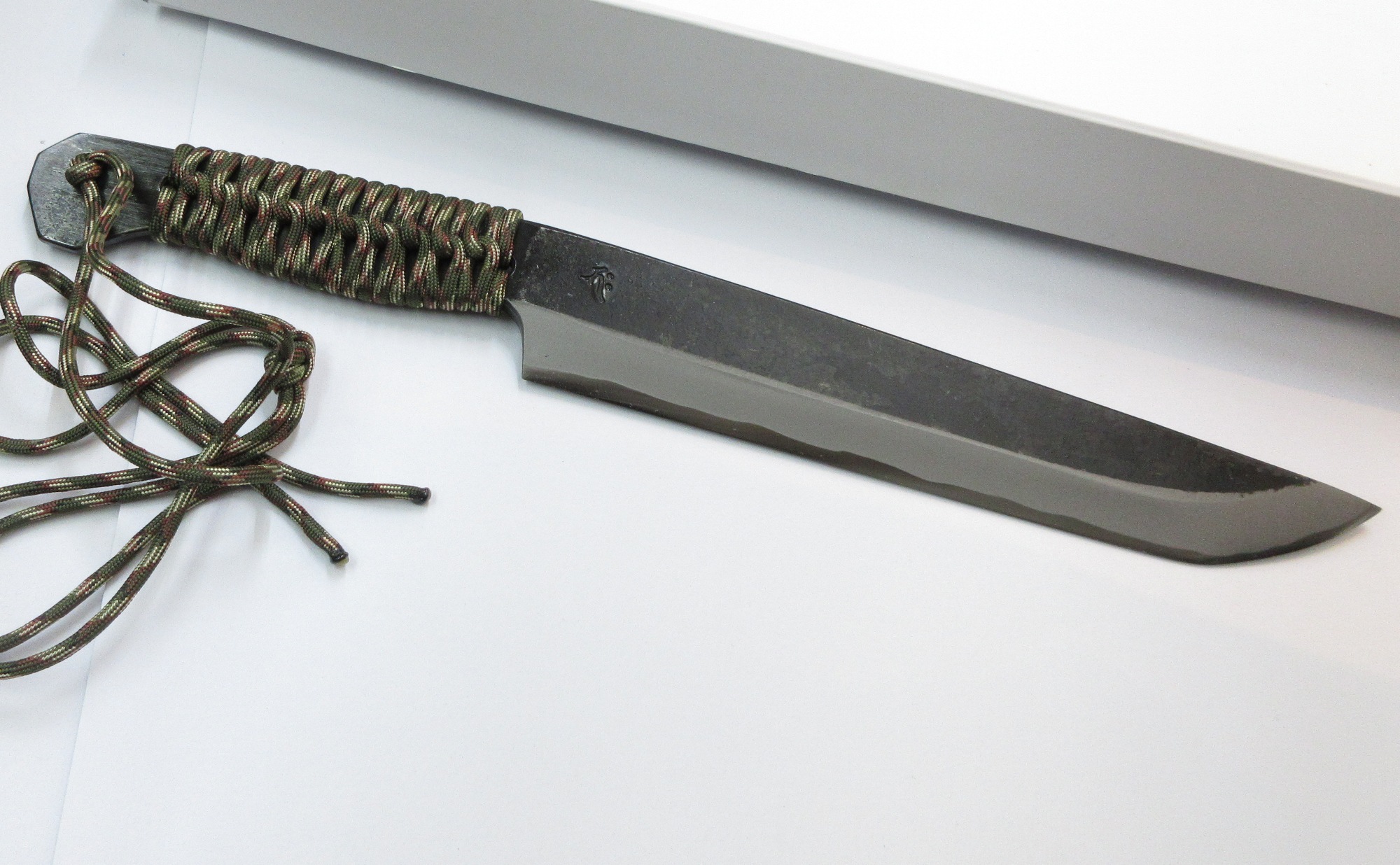 楽天市場】秋友義彦作 レッドオルカ 剣ナタ H-1 黒打ち渓流刀 120mm 甲