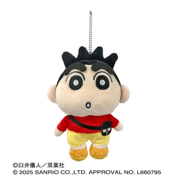 7月発売予定　クレヨンしんちゃん×サンリオキャラクターズ ぬいぐるみマスコット　(3)しんちゃん(バッドばつ丸)画像