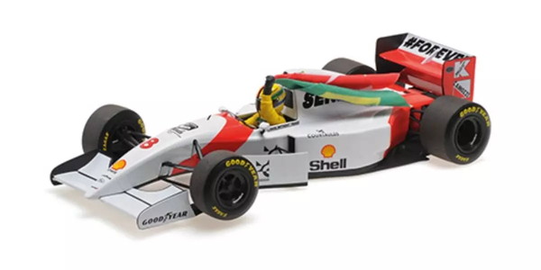 【送料無料】　MINICHAMPS 1/18 マクラーレンフォード MP4/8 セバスチャン･ベッテル イモラ セナ トリビュート 2024/5/18 スタンディングフィギュア＆フラッグ付き 完成品ダイキャストミニカー 530931805｜トイスタジアム2号店