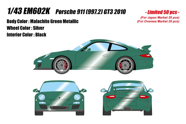 EIDOLON 1/43 ポルシェ 911 (997.2) GT3 2010 マラカイトグリーンメタリック 完成品ミニカー EM602K|トイスタジアム2号店