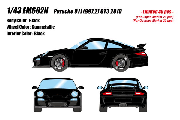 EIDOLON 1/43 ポルシェ 911 (997.2) GT3 2010 ブラック 完成品ミニカー EM602N｜トイスタジアム2号店