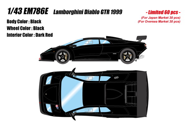 【送料無料】　EIDOLON 1/43 ランボルギーニ ディアブロ GTR 1999 ブラック 完成品ミニカー EM786E