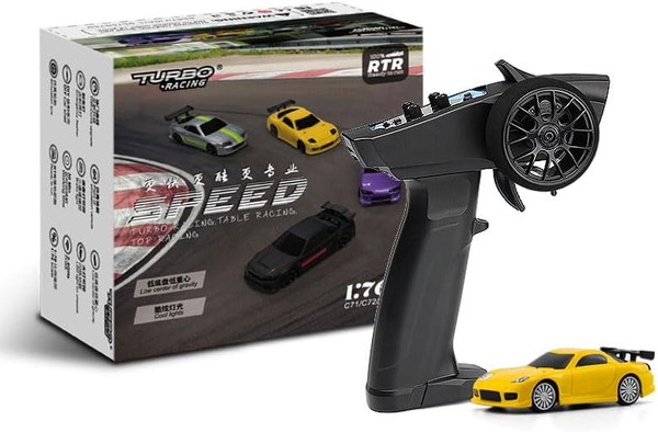 【日本正規品】 HiTEC Turbo Racing 1/76 C71-YE オンロードカー イエロー 2.4GHz 技適認証済 電動R/C 送信機付きRTRフルセット