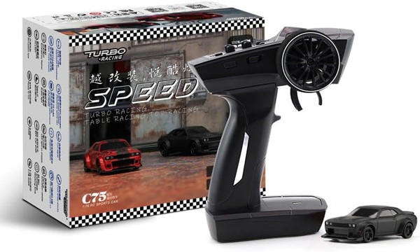 【日本置き目品】 HiTEC Turbo Racing 1/76 C75-BK オンロードカー 黒いこと 2.4GHz 技適公証済 電動R/C 変速機機付き添い人RTRフルセット