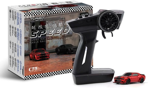 【日本置き目品】 HiTEC Turbo Racing 1/76 C75-RD オンロードカー 赤いこと 2.4GHz 技適公証済 電動R/C 変速機機付き添い人RTRフルセット
