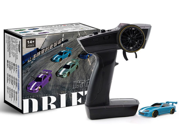 【日本正規品】　HiTEC Turbo Racing 1/76 C63 ドリフトカー ライトブルー 2.4GHz 技適認証済 電動R/C 送信機付きRTRフルセット