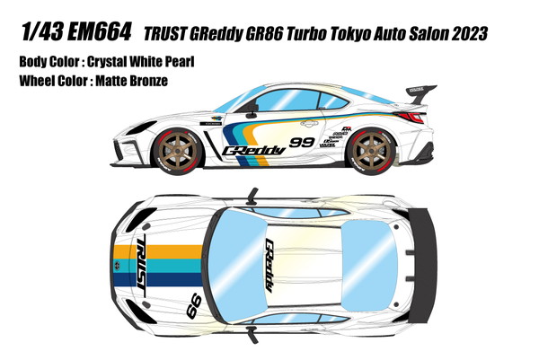 【送料無料】 EIDOLON 1/43 トラスト グレッディ GR86 ターボ 東京オートサロン2023 クリスタルホワイトパール 完成品ミニカー EM664