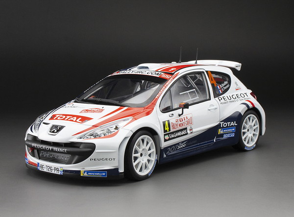 SUNSTAR 1/18 プジョー 207 S2000 2011年 ラリーモンテカルロ 優勝 #4 B.Bouffier/X.Panseri 完成品ダイキャストミニカー 5443