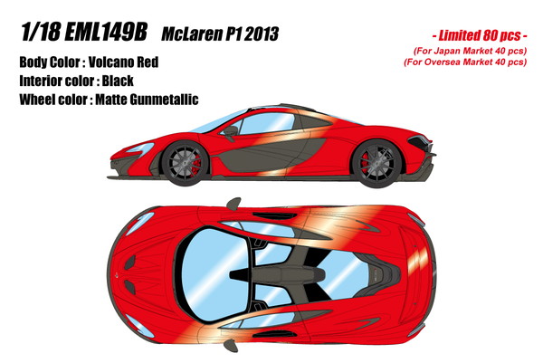 【送料無料】　EIDOLON 1/18 マクラーレン P1 2013 ボルケーノレッド 完成品ミニカー EML149B