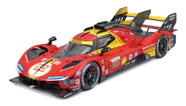 Bburago 1/18 フェラーリ 499P ル・マン 2024 ウィナー No.50 クリアケース 完成品ダイキャストミニカー 18-16312R