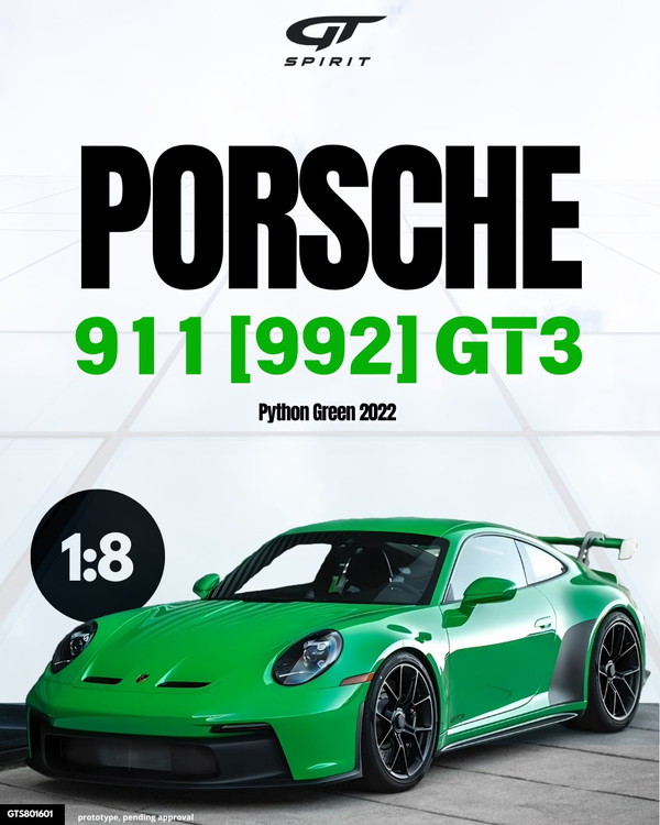 【貨物輸送無料】 GT SPIRIT 1/8 ポルシェ 911(992) GT3 2022 (緑であること) 研ぎ澄ます品ミニカー GTS801601