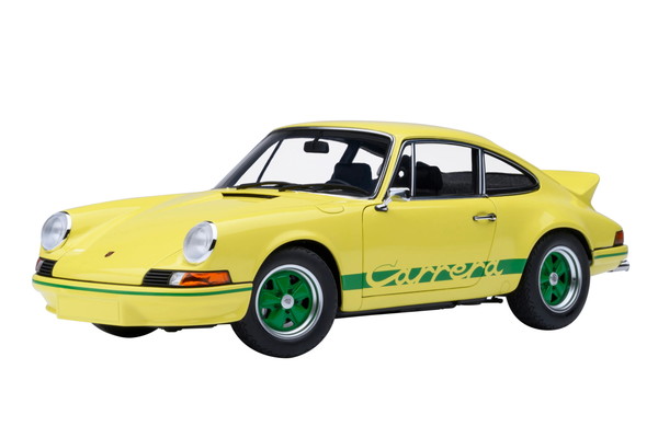 【貨物輸送無料】 AUTOart 1/18 ポルシェ 911 カレラ 2.7 RS ともし火黄色/緑であること・縞模様 成し遂げる品ミニカー 78033