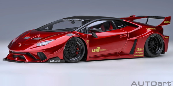 【送料無料】 AUTOart 1/18 リバティーウォーク LB-シルエット ワークス ランボルギーニ ウラカン GT ハイパー・レッド 完成品ミニカー 79126