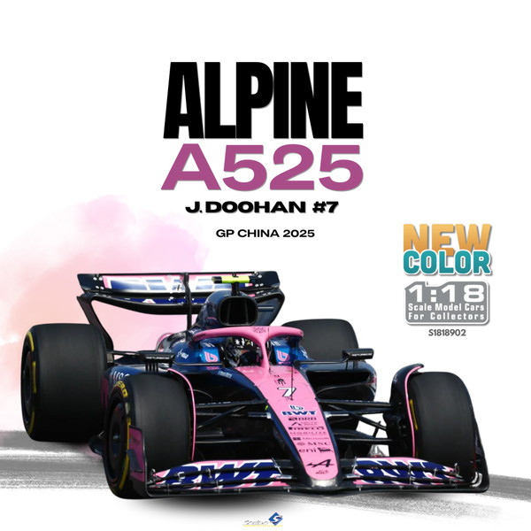 SOLIDO 1/18 アルピーヌ A525 中国GP 2025 #7 J.ドゥーハン 完成品ダイキャストミニカー S1818902