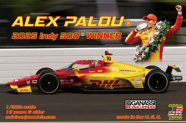 6月以後発売予定を組む サルビノスJRモデルズ 1/20 アレックス・パロウ チップガナッシ 一ころ 2025 インディ500 ウィナー プラモデル ICG2025API