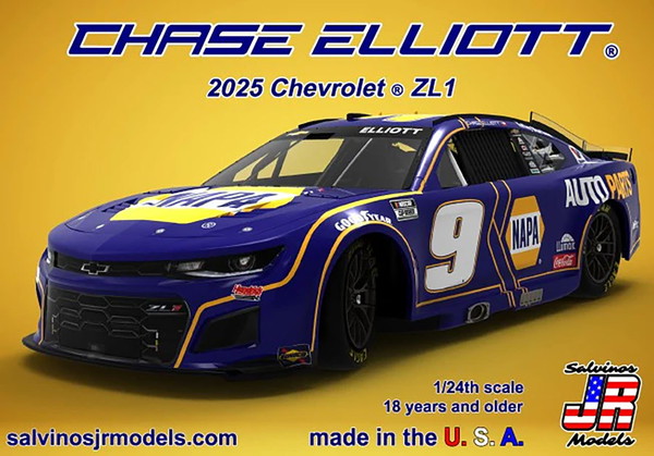 サルビノスJRモデルズ 1/24 チェイス・エリオット #9 プライマリー・NAPA シボレー カマロ NASCAR 2025 プラモデル HMC2025CEP