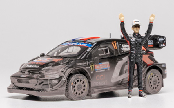 【4月発売予定】　IXO MODELS 1/43 トヨタ GR ヤリス ラリー1 2025 ラリーチリ 優勝 #17 S.Ogier/V.Landais フィギュア付き 汚れ仕様 完成品ダイキャストミニカー RAM1000LM1