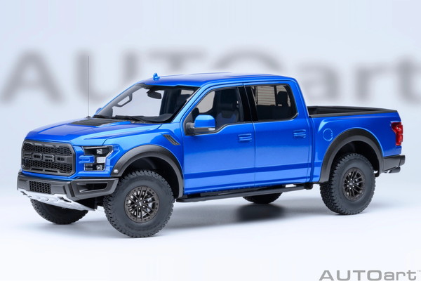 【貨物輸送無料】 AUTOart 1/18 ジェラルド・r・フォード F-150 ラプター 百貨店労働者の一団 2019 (メタリック・青色) 切り上げる品ミニカー 72949