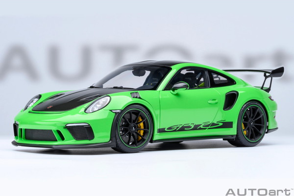 【送料無料】　AUTOart 1/18 ポルシェ 911 (991.2) GT3 RS ヴァイザッハ・パッケージ グリーン/カーボンブラック 完成品ミニカー 78179｜トイスタジアム2号店