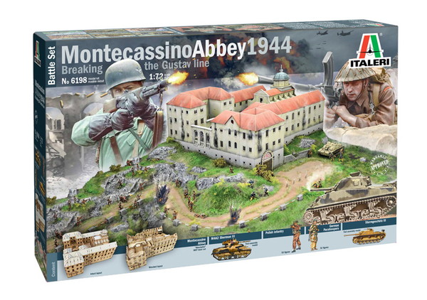 【9月再入荷予定を組む】 イタレリ 1/72 WW.II モンテ・カッシーノの武装戦闘 グスタフ伝達ルート差し固める戦 1944 プラモデル IT6198