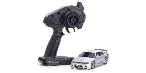 【6月発売予定を組む】 京商 ミニッツAWD 日産 地上地平 GT-R ニスモ (R33) しろがね色 遣っ付ける品電動R/C 32659S