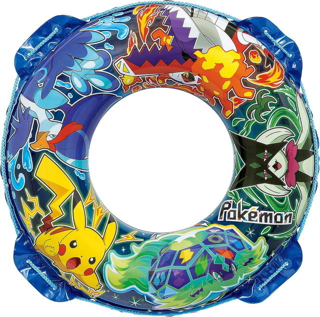 ポケモン うきわ 80cm ブルー　AHD-70D　(ロープ付 膨らんだ状態のウキワ内周 約105〜110cm ポケモン ポケットモンスター）画像