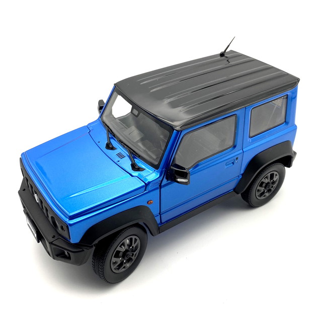 BM CREATIONS 1/18 スズキ ジムニー (JB74) 2018 ブリスクブルーメタリック/ブラックトップ LHD 左ハンドル 完成品ダイキャストミニカー 18B0021