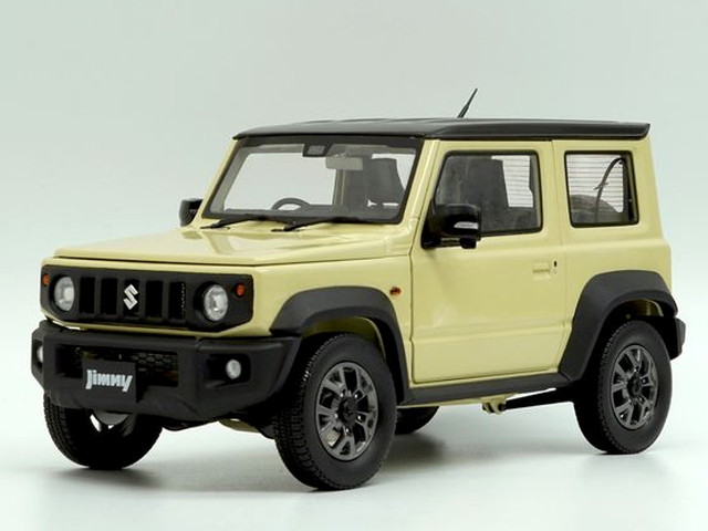 BM CREATIONS 1/18 スズキ ジムニー JB74 シフォン アイボリー メタリック/ブラックトップ RHD 右ハンドル 完成品ダイキャストミニカー 18B0003
