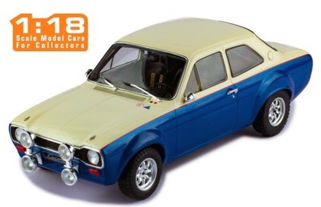 IXO MODELS 1/18 フォード エスコート MK1 RS 1600 1974 ブルー/パールホワイト 完成品ダイキャストミニカー 18CMC124