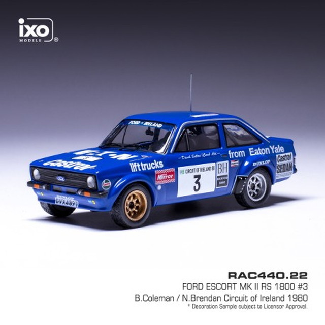 IXO MODELS 1/43 フォード エスコート MK RS1800 サーキットオブアイルランド 1980 #3 B.Coleman/N.Brendan 完成品ダイキャストミニカー RAC440