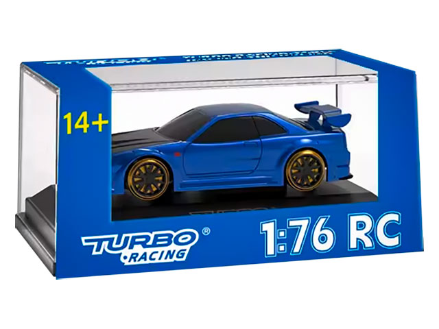 HiTEC TURBO RACING 1/76 C64 Blue Drift Car プロポレス C64BS