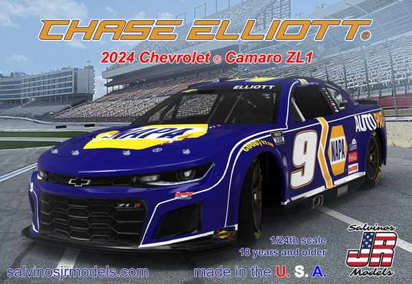 サルビノスJRモデルズ 1/24 チェイス・エリオット #9 NAPA プライマリー スキーム シボレー カマロ NASCAR 2024 プラモデル HMC2024CEP
